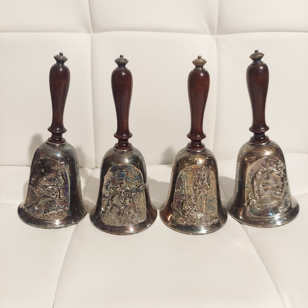 1981 Brown & Bigelow, Norman Rockwell, Gorham, Four Seasons Silver Plated Bells